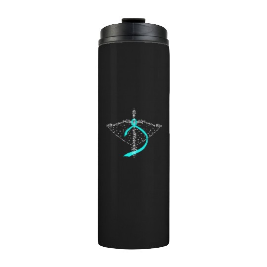 Warrior Bow Warrior Teal Ribbon Ovarian Cancer Thermal Tumblers