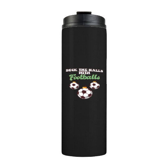 Football Player Coach Christmas Balls Deck The Thermal Tumblers