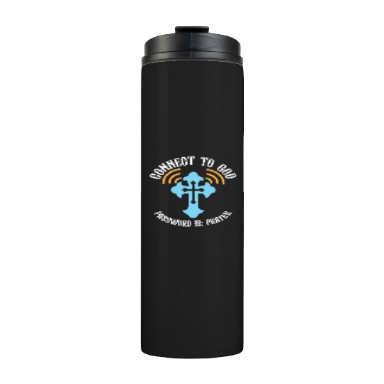 Connect to God I Love Jesus Believer Scripture Thermal Tumblers