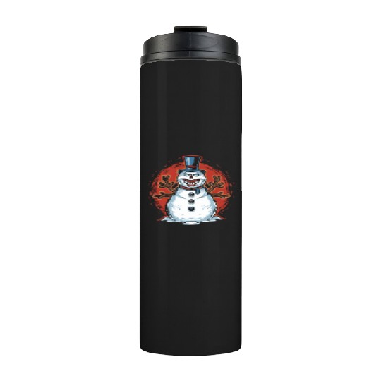frosty snowman creepy Thermal Tumblers