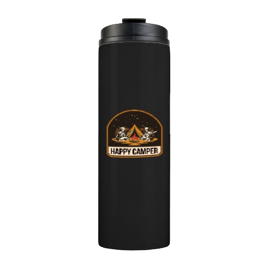 Happy Camper Skeleton Campfire Tent Thermal Tumblers