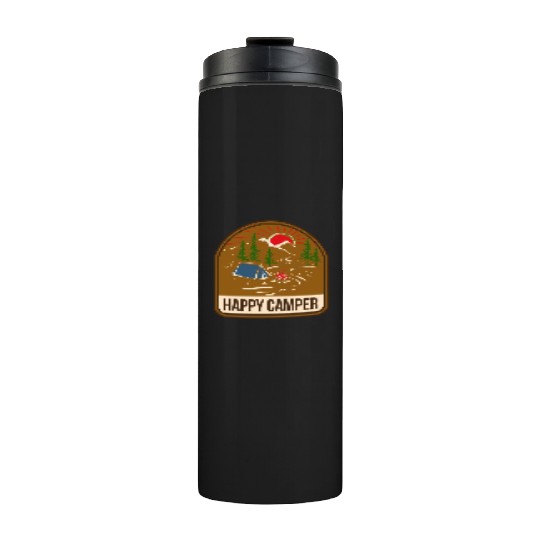 Happy Camper Camping Campfire Tent Thermal Tumblers