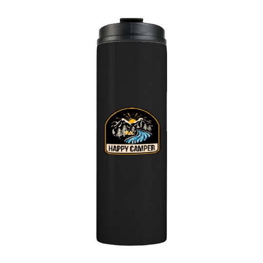 Happy Camper Camping Campfire Tent Thermal Tumblers