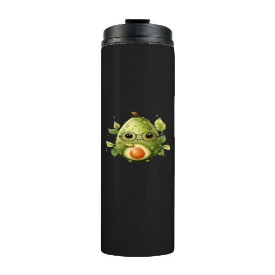 lovable kawaii style avocado with a friendly face Thermal Tumblers