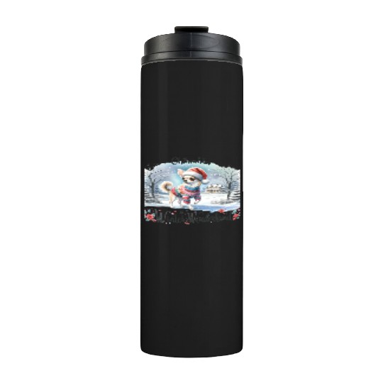 Chihuahua In a Winter Wonderland Thermal Tumblers