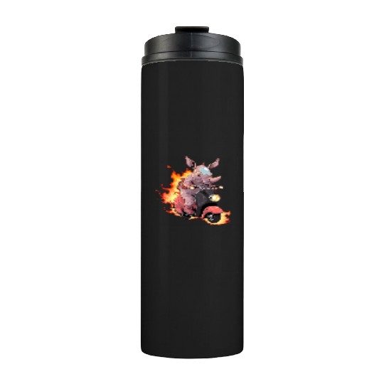Rhino Riding Scooter Funny Rhinoceros Biker Moped Thermal Tumblers