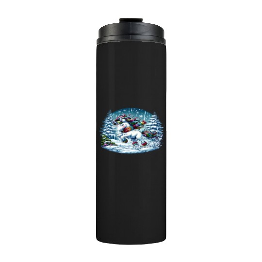 Unicorn in a Winter Wonderland Thermal Tumblers