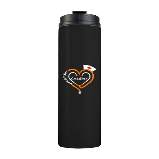 Cardiac Nurse Halloween Stethoscope He Rn Thermal Tumblers