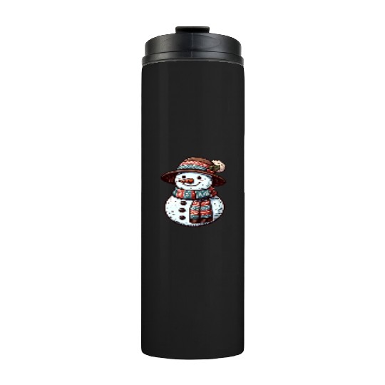 Winter Wonderland: Charming Snowman Illustration Thermal Tumblers