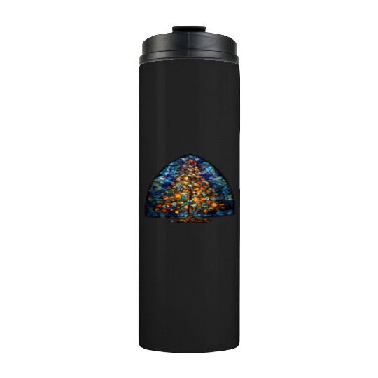 Stained Glass Christmas Tree Thermal Tumblers