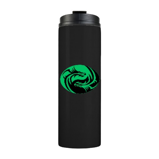 tow Dragonball in circle green and black Thermal Tumblers