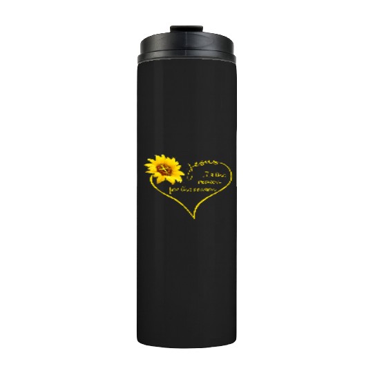 Sunflower Jesus Is The Reason For The Season Thermal Tumblers