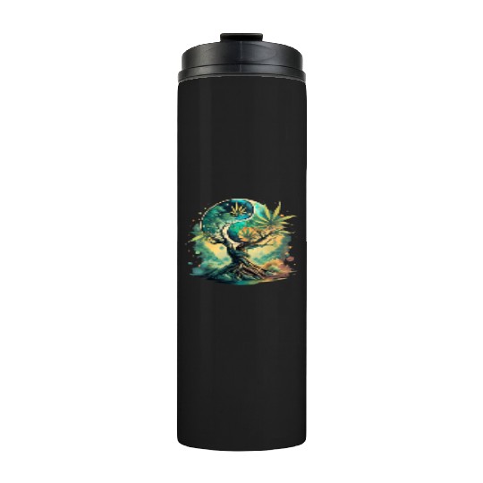 Tree Of Life Yin Yang Water Color Thermal Tumblers