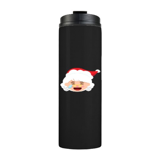 Mrs Claus Emoticons Cry Laughing Loud Christmasmrs Thermal Tumblers