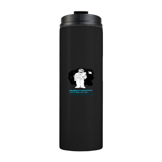 Black White Astronauts and Aliens Thermal Tumblers