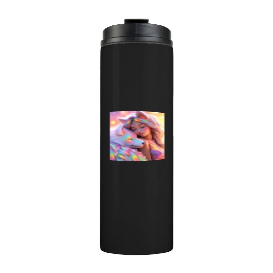 Rainbow Friends - White Wolf and Girl Thermal Tumblers