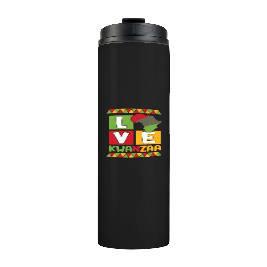 Happy Kwanzaa Vibes Black Heritage Holiday Thermal Tumblers