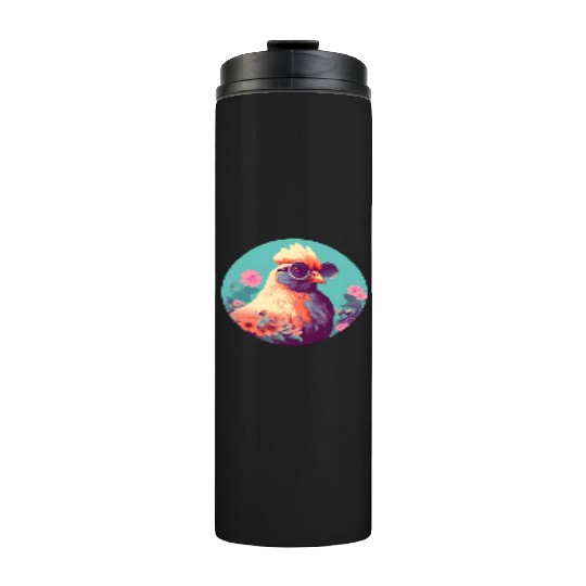 Retro Style 80s 90s Vintage Chicken Lovers Thermal Tumblers