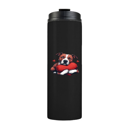 Pitbull Love Cartoon Thermal Tumblers