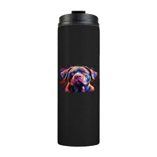 Watercolor Colorful Cane Corso Thermal Tumblers
