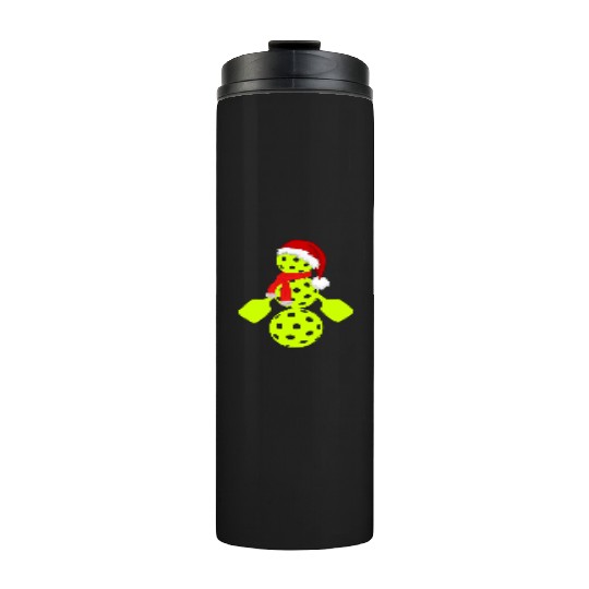 Funny pickleball snowman merry Christmas Thermal Tumblers