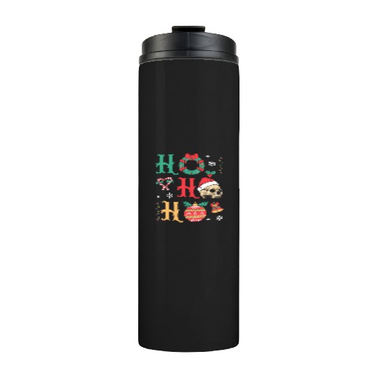 Ho ho ho Merry Christmas Skull Santa Thermal Tumblers