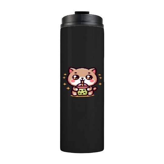 Cat Bubble Tea Boba Kawaii Thermal Tumblers