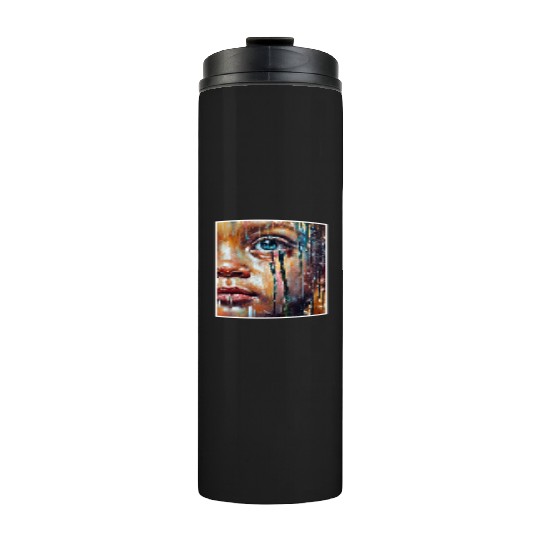 Abstract Sad Girl Unhappy People Sadness Thermal Tumblers
