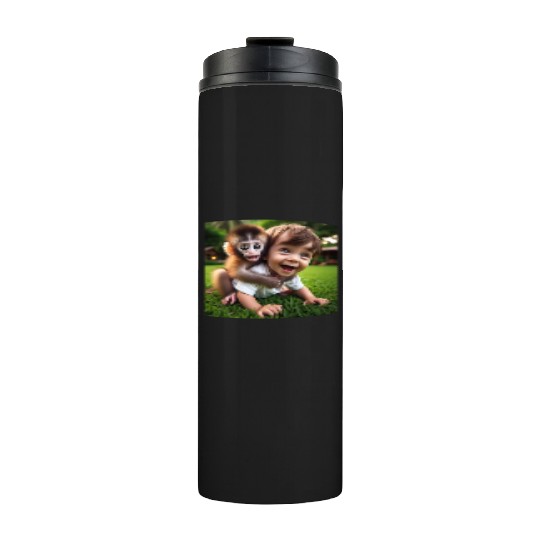 Baby monkey and Baby. Thermal Tumblers