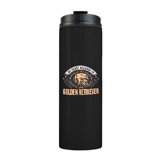 My Heart Belongs To Golden Retriever Dog Thermal Tumblers