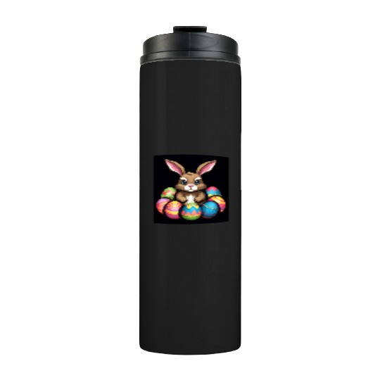 Easter Bunny Rabbit Colorful Eggs Easter Egg Hunt Thermal Tumblers