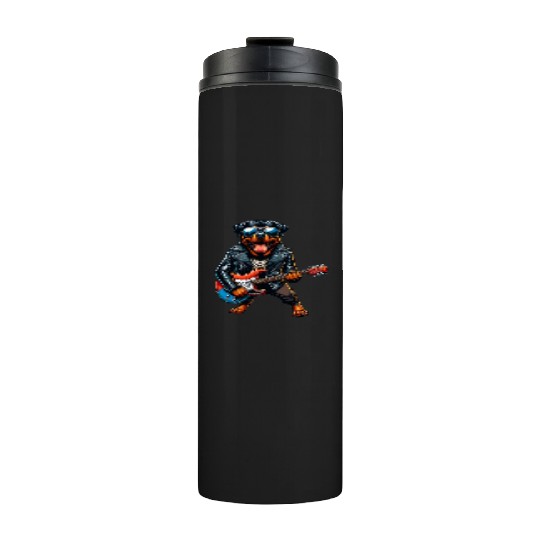Rottweiler dog guitar design Thermal Tumblers