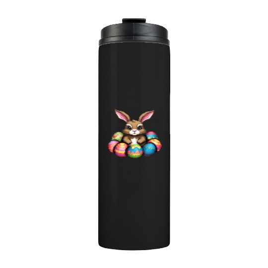Easter Bunny Rabbit Colorful Eggs Easter Egg Hunt Thermal Tumblers