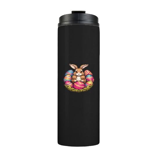 Easter Bunny Rabbit Colorful Eggs Easter Egg Hunt Thermal Tumblers