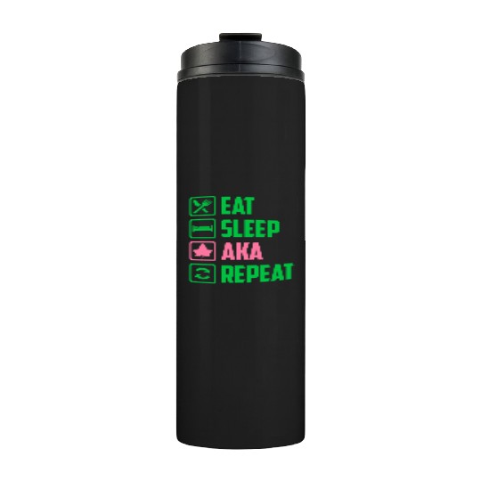 Eat Sleep AKA Repeat Alpha Kappa Alpha Womens Gift Thermal Tumblers