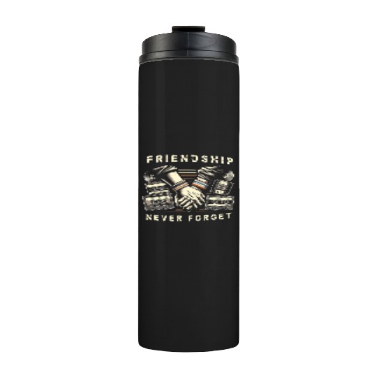 Friendship Never Forget Old School Nostalgia Tape Thermal Tumblers