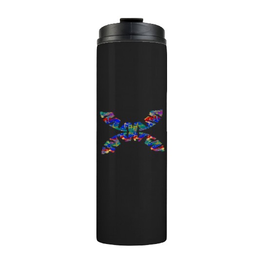 English-W alphabet black font letters Thermal Tumblers