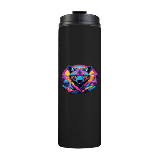 Neon Wild - Urban Hyena Portrait Thermal Tumblers