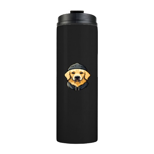 Golden Retriever with cap Thermal Tumblers