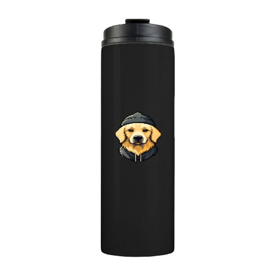 Golden Retriever with cap Thermal Tumblers