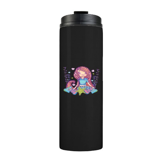 Cute mermaid cartoon Thermal Tumblers