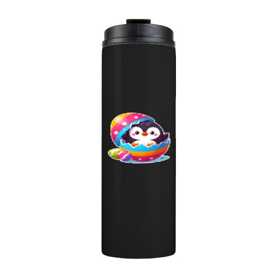 Penguin hatches from colorful Easter egg Thermal Tumblers