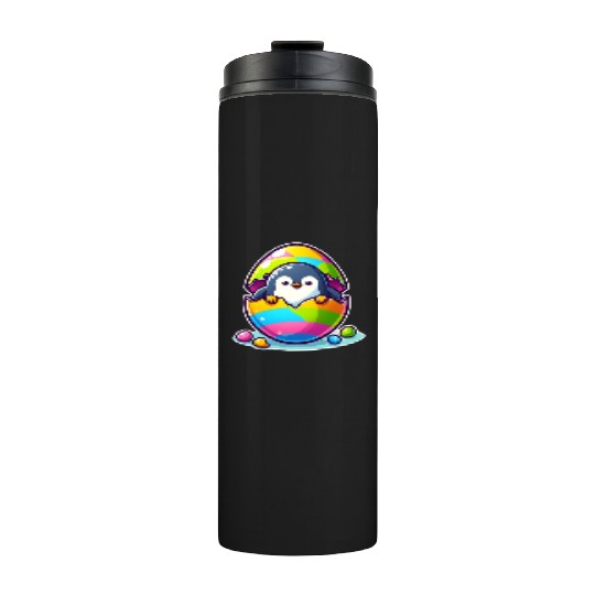 Penguin hatches from colorful Easter egg Thermal Tumblers