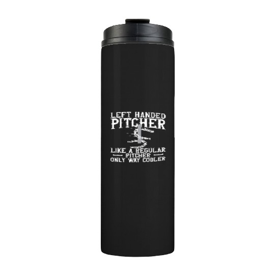 Left Hander Pitcher Horseshoe Pitching Thermal Tumblers