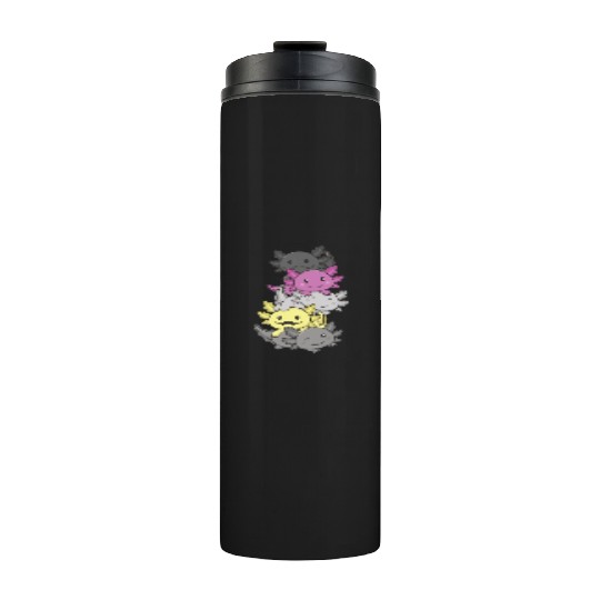 Perigirl Flag Pride Lgbtq Cute Axolotl Pile Thermal Tumblers
