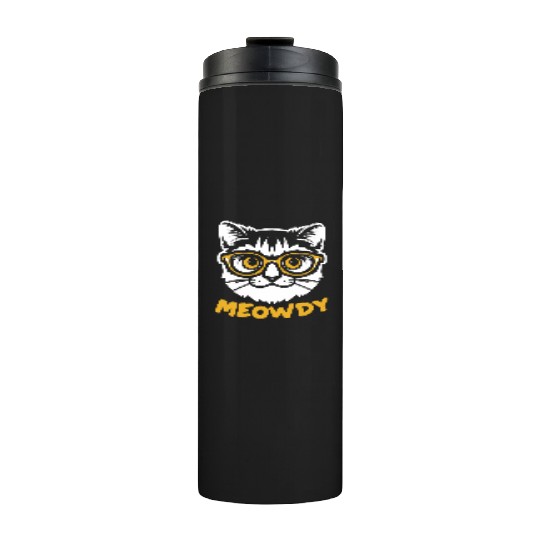 Meowdy Funny Kitty Michigan Gift Thermal Tumblers