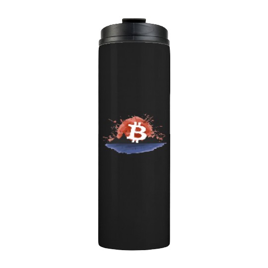 Bitcoin Japonese Ink Sunset Serenity Thermal Tumblers