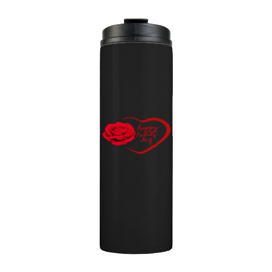 spread love with valentine Thermal Tumblers
