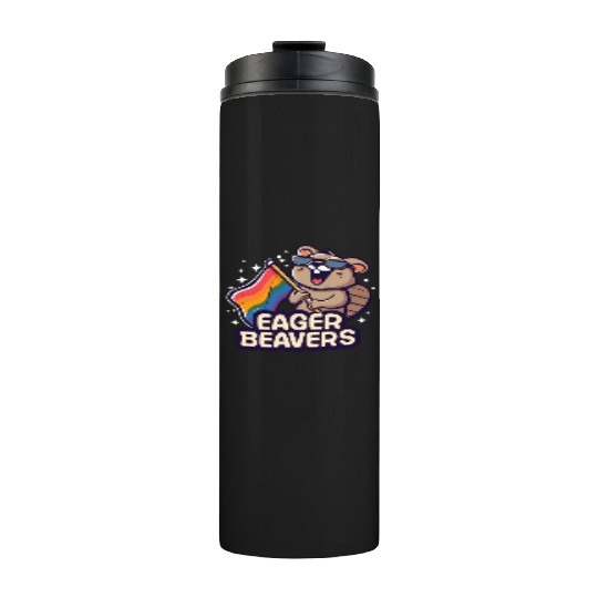 Eager Beavers with Pride LGBT Flag Thermal Tumblers