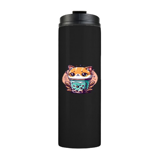 Anime Cat Bubble Tea Thermal Tumblers